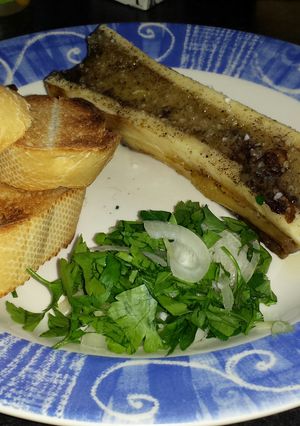 A picture of Roasted Bone Marrow.