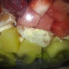 A picture of Momma's rainbow fruit salad.