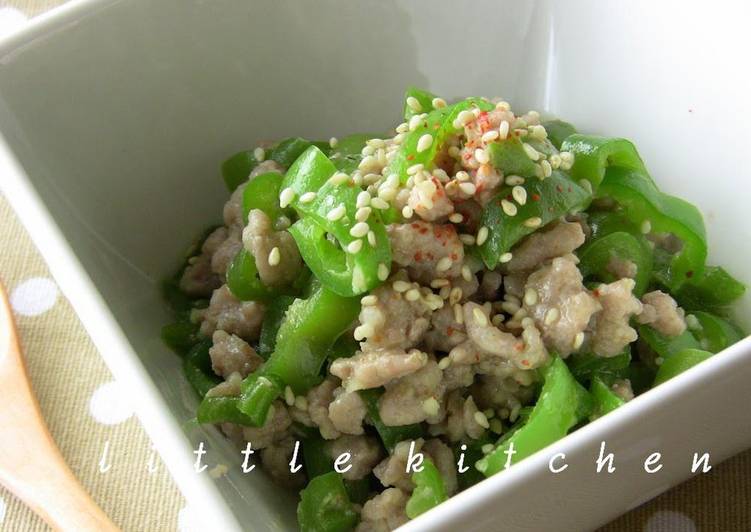 Step-by-Step Guide to Prepare Favorite A Recipe With Lots Of Bell Peppers: Minced Meat With Miso