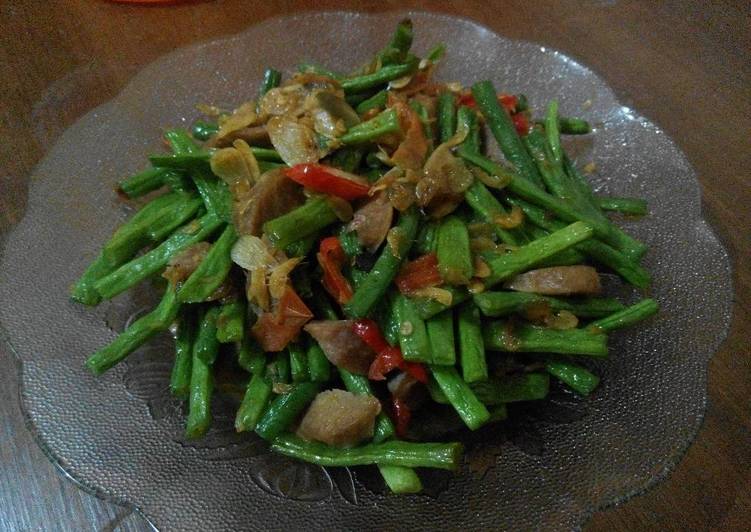 Baby Buncis tumis Udang Rebon