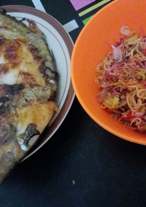 Foto resep Ikan kuwe bakar plus sambal teri kecombrang