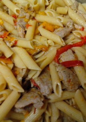 A picture of Pork and Peppers.