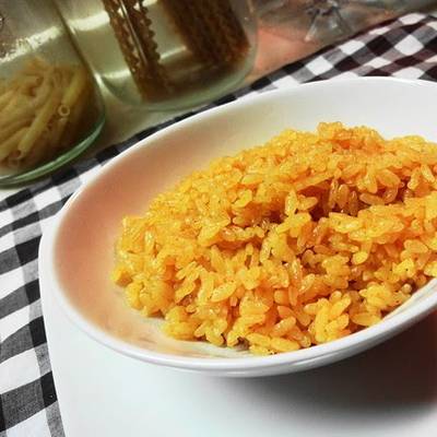 Yellow Rice in a Rice Cooker - paper + heart