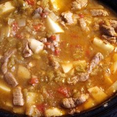 A picture of Crockpot Pork Loin Green Chili.