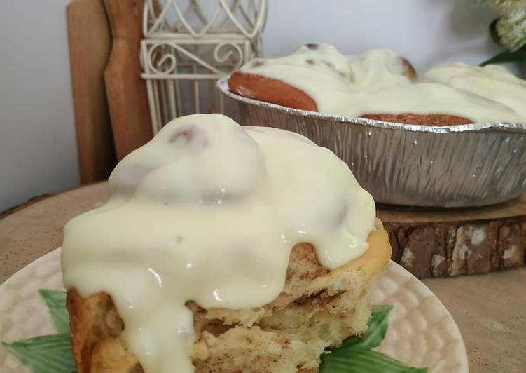 Resep Cinnamon roll w/ creamcheese topping (metode water rough), Mudah Banget