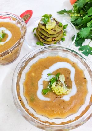 A picture of Bottleguard and Red Lentil Soup (Zero Oil Recipe).