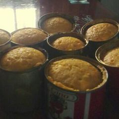A picture of Palm oil moi moi.