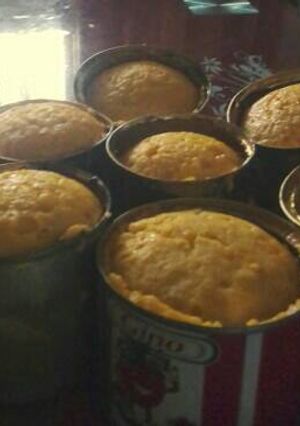 A picture of Palm oil moi moi.
