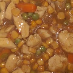 A picture of Chicken corn soup.