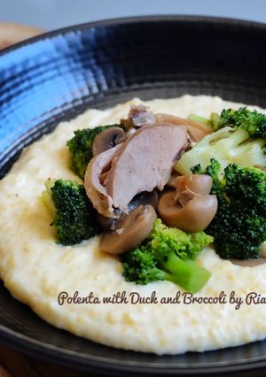 Foto resep Polenta with Duck And Broccoli