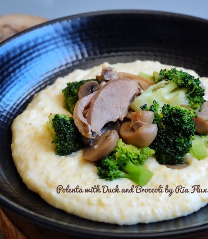 Foto resep Polenta with Duck And Broccoli