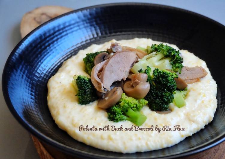 Polenta with Duck And Broccoli