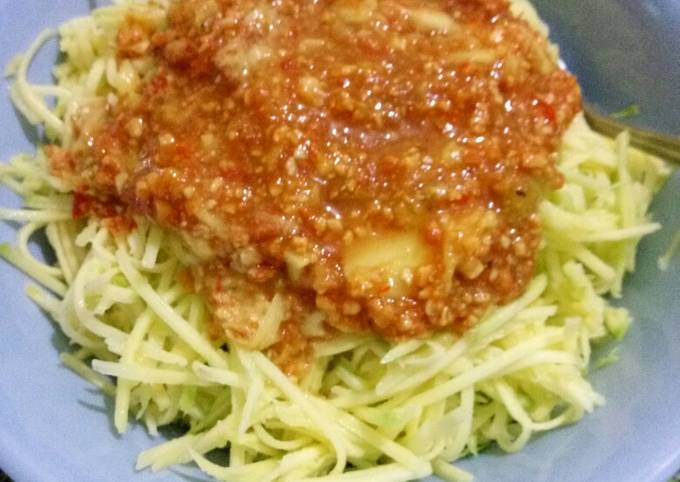 Resep Mangga Serut Bumbu Kacang yang Lezat