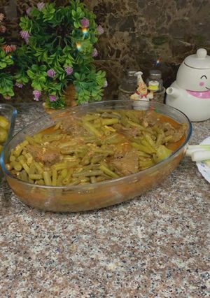 صورة لوصفة كوسا مع فاصولياء خضراء اكلة حلبية