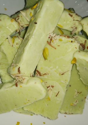 A picture of Pista Kulfa ice cream dessert Ramadan special (Eid special).