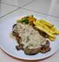 Langkah Mudah untuk Membikin Resep Sirloin Steak Pan Fried with Mushroom Sauce yang Sempurna Anti Ribet, Menggugah Selera