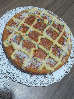 Una foto de Torta matera con crema pastelera