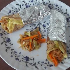 A picture of Egg chapati roll.