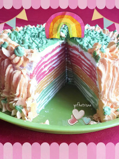 Foto resep Rainbow mille crepes