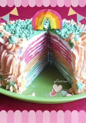 Foto resep Rainbow mille crepes