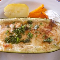 Oven-baked Courgettes with Cheese Sauce A picture of Oven-baked Courgettes with Cheese Sauce.
