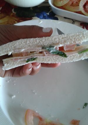 A picture of Anytime Basil mayoniesse sandwich.