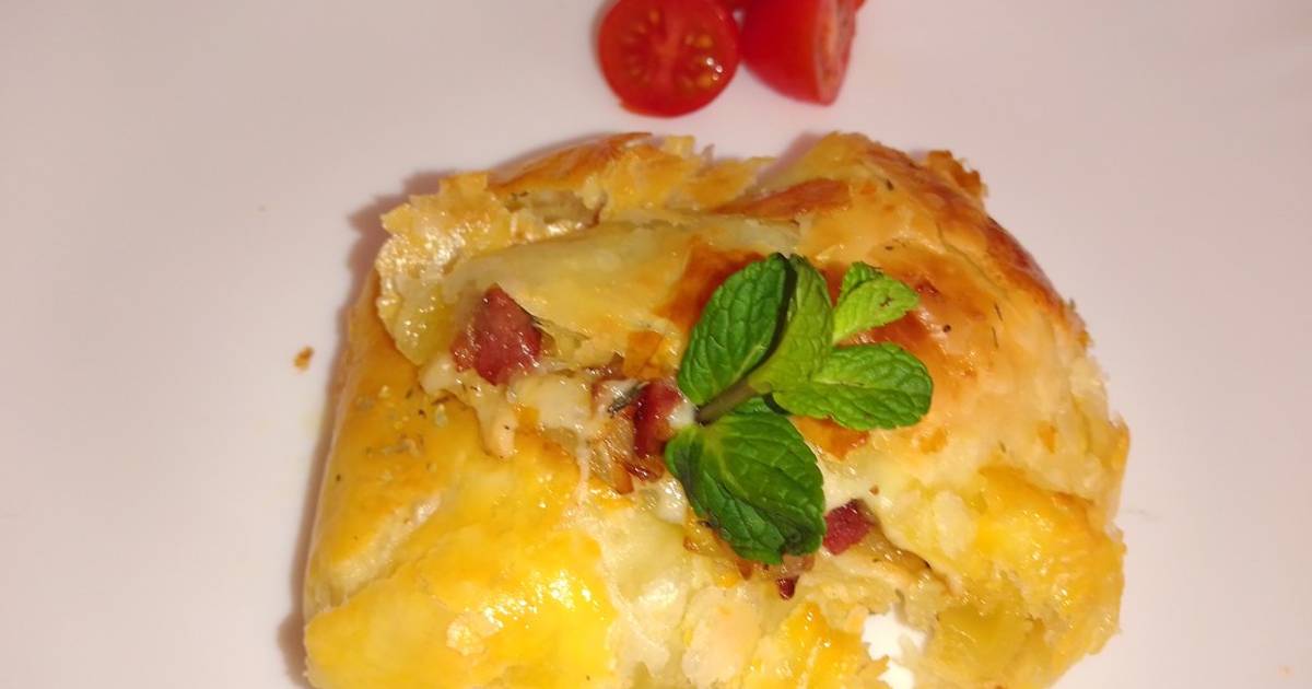 Pastel Folhado de Salpicão com Queijo Receita por Tasca Del Arte