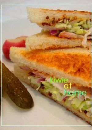 A picture of Hot Sandwiches Filled with Leftover Pork.