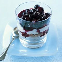 A picture of Blueberry cheesecake pots - BBC GOODFOOD.