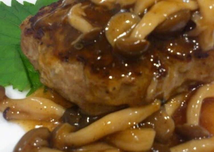 Recipe of Super Quick Homemade Japanese Hamburger Steak with Mushroom Sauce