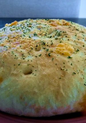A picture of Suprisingly Puffy Focaccia in a Plastic Bag.