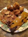 Brad's smoked brisket w/ Carolina BBQ & jalapeño cheese hushpuppies