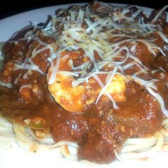 A picture of Out of control spaghetti sauce.
