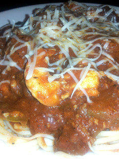 A picture of Out of control spaghetti sauce.