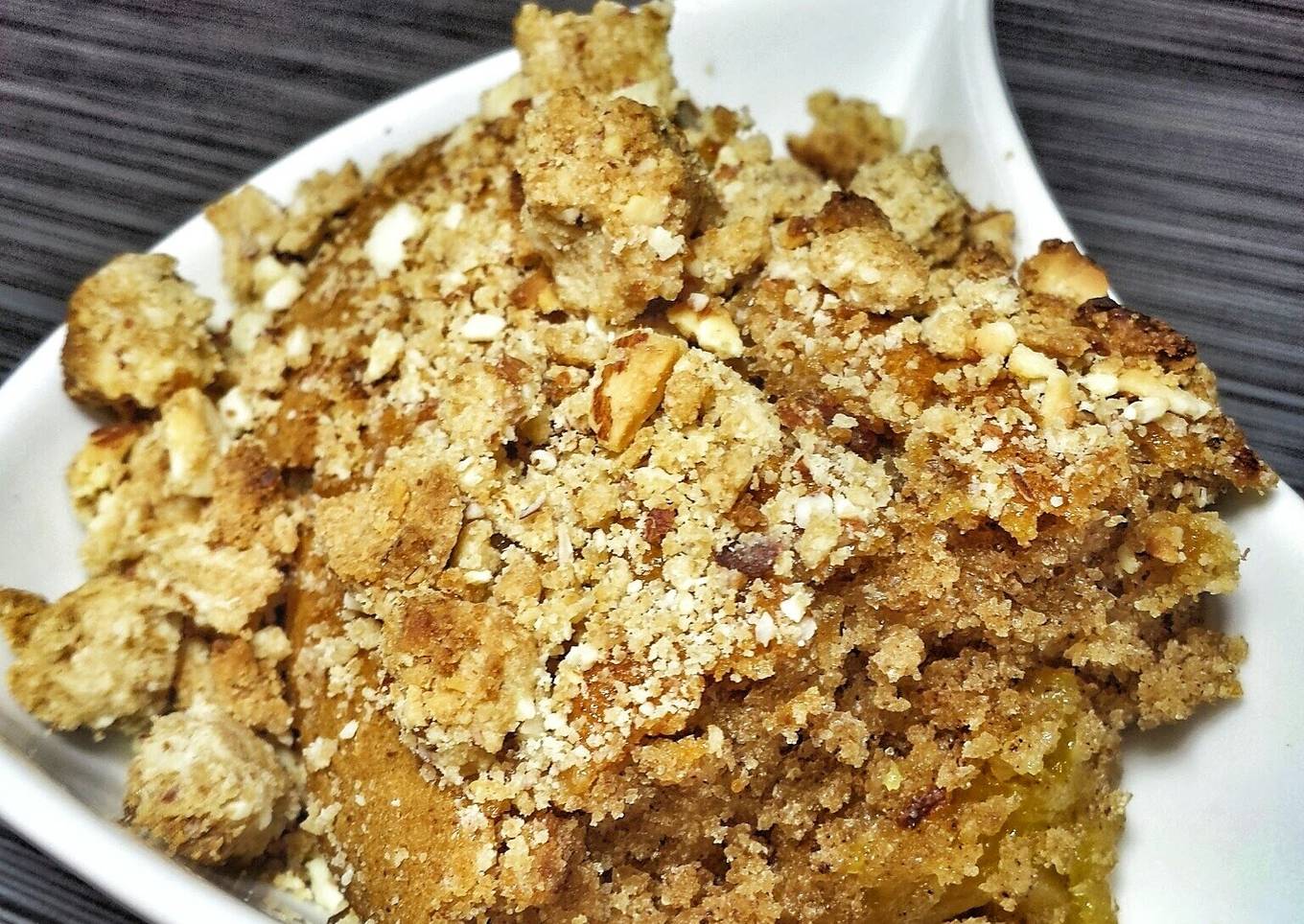 Mango Apple Peach Crumble Cake with Almond Crumble Crust