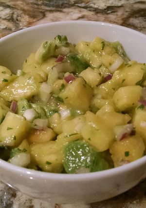 A picture of Pineapple Avocado Salsa.