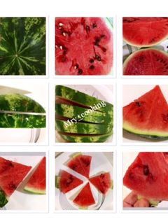 عکسی از دستور برش هندوانه به شکل کاج