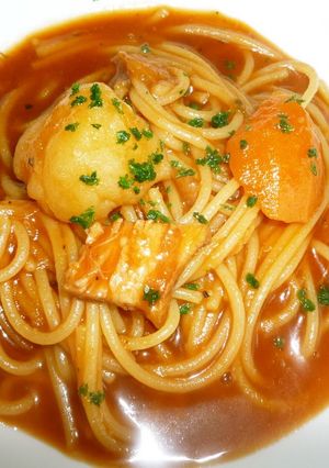 A picture of Soup Pasta Made from Pot au Feu.
