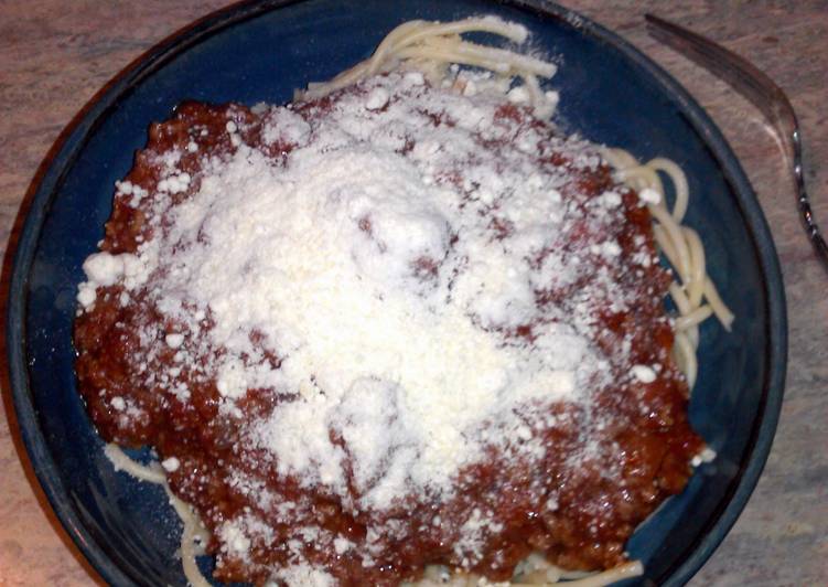 Steps to Prepare Super Quick Homemade Momma Danna&#39;s Best Spagetti.