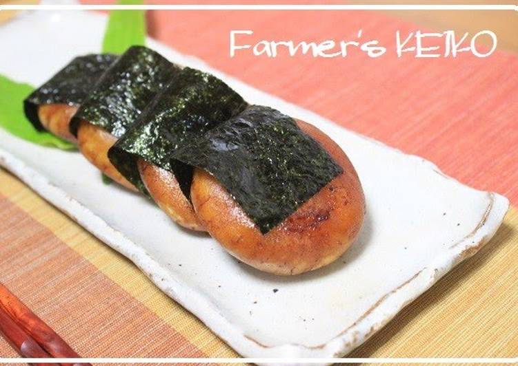 [Farmhouse Recipe] Isobe-yaki Fried Potato Mochi Wrapped with Seaweed