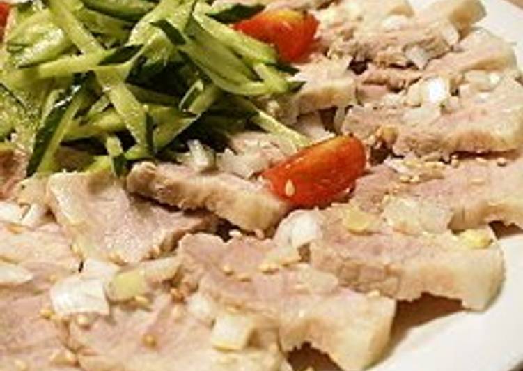 Recipe of Super Quick Homemade Tender Boiled Pork with Korean Dressing