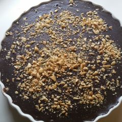 A picture of Chocolate peanut butter cookie pie.