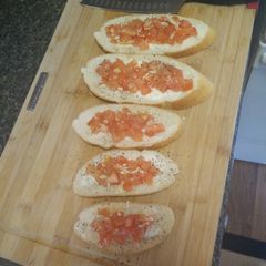 Simple Tomato Garlic Bruschetta A picture of Simple Tomato Garlic Bruschetta.