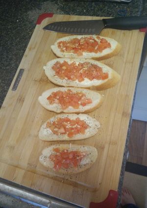 A picture of Simple Tomato Garlic Bruschetta.