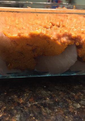 A picture of Baked Fish With Awesome Sauce.