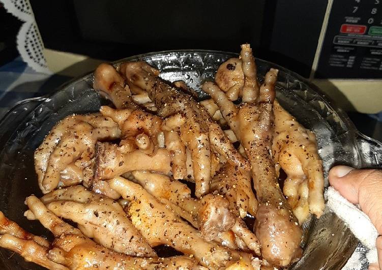 Resep Ceker lada hitam panggang microwave Anti Gagal