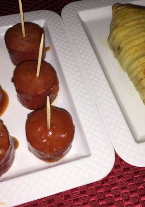 A picture of Crockpot Spicy Barbecue Kielbasa.