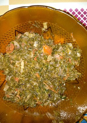 A picture of Kale with green pepper#mombasa pepper contest.