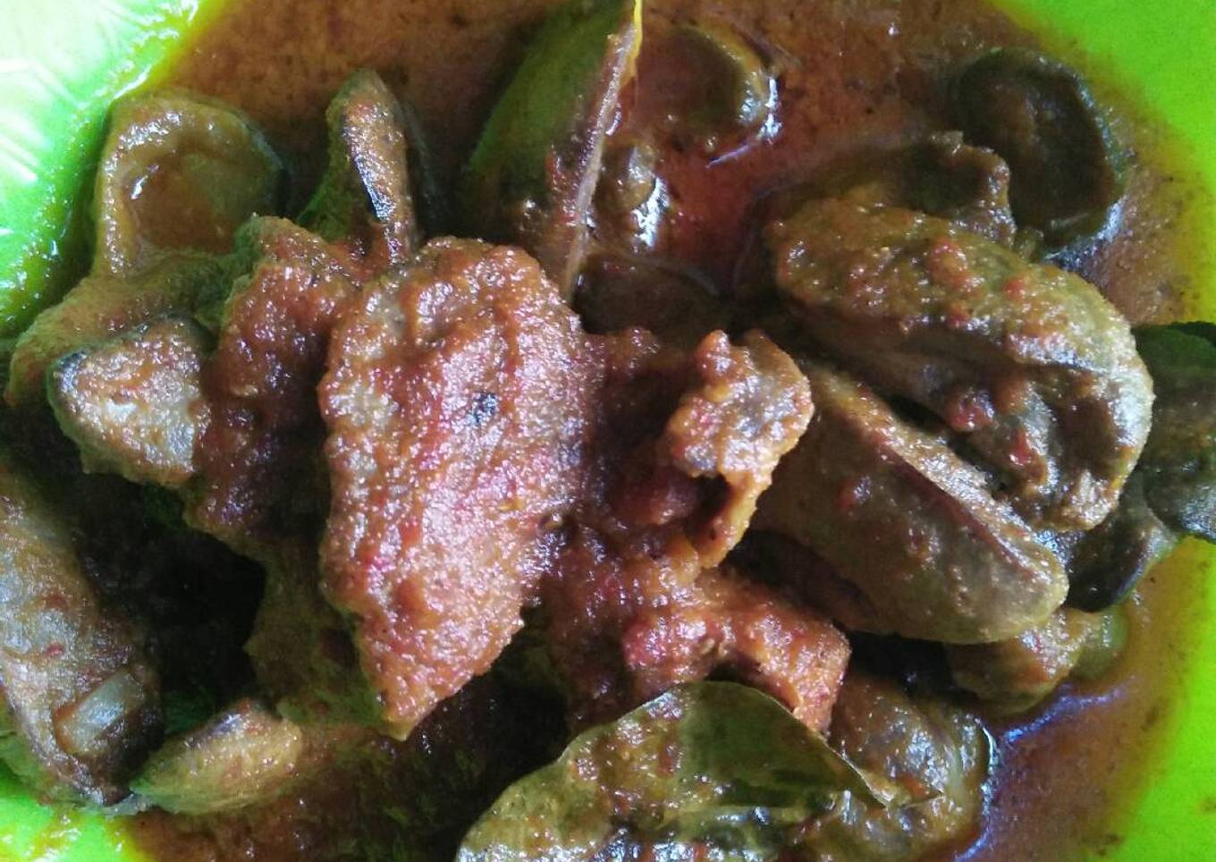 Rendang ati ayam ala gue