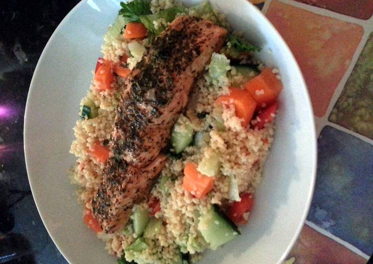 Recipe of Ultimate Lemon Salmon with cous cous